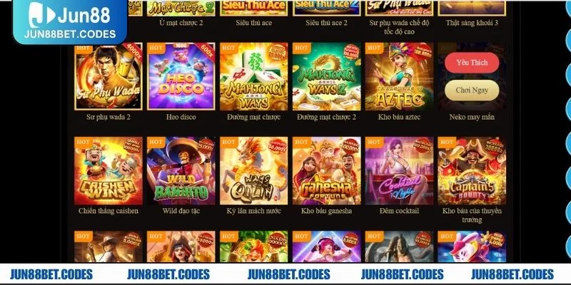 Top slot hot nhất JUN88 mà bet thủ không thể bỏ qua